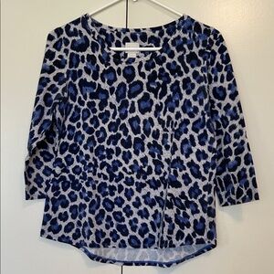 Chico’s Blue Leopard Print Women's Top size 0